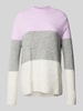 Tom Tailor Denim Regular fit gebreide pullover met katoen en colour-blocking Lila