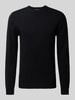 Roy Robson Strickpullover mit Rundhalsausschnitt Black