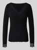 VERO MODA Slim Fit Langarmshirt aus Modal-Mix mit Woll-Anteil Modell 'SKYE' Black