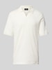 Cinque Regular Fit Poloshirt mit V-Ausschnitt Modell 'Bolo' Weiss
