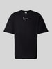 KARL KANI T-shirt met labelstitching en ronde hals Zwart
