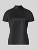 Stefanel T-Shirt aus Viskose-Mix mit Stehkragen Black