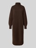Pieces Oversized Strickkleid mit Wollanteil Modell 'MALOU' Schoko Melange