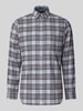 Christian Berg Men Slim Fit Freizeithemd mit Kentkragen Hellgrau Melange
