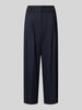 Raffaello Rossi regular fit wijdte broek met mix van viscose en wol model 'MAYLA' Marineblauw