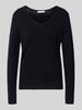 Christian Berg Woman Strickpullover aus Viskose-Mix mit V-Ausschnitt Black