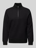 BOSS Sweatshirt mit Troyer-Kragen Modell 'Sidney' Black