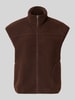 PIECES Relaxed Fit Weste in Teddy-Optik Modell 'SADIA' Dunkelbraun
