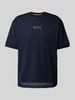 BOSS Orange T-Shirt mit Lochstickerei Dunkelblau