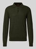 CRUNA Gebreide polo met kentkraag Kaki
