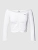 Tommy Jeans Cropped Longsleeve mit Label-Stitching Weiss