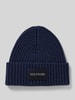 Tommy Hilfiger Muts met labelpatch, model 'MONOTYPE' Marineblauw