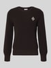 Lacoste Regular fit pullover van katoenmix model 'COTES PERLES' Chocoladebruin