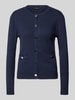 More & More Cardigan mit Ripp-Optik Marine