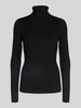 Soyaconcept Rollkragenpullover mit Rippstrickstruktur Black