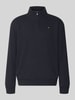 HECHTER PARIS Troyer mit Logo-Stitching und gerippten Abschlüssen Black