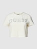 Guess Activewear Cropped T-Shirt mit Strasssteinbesatz Modell 'COUTURE' Beige