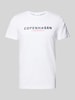 Lindbergh T-shirt met labelprint, model 'Copenhagen' Wit