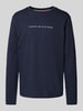 Tommy Hilfiger Shirt met lange mouwen en labelprint Donkerblauw