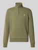 Polo Ralph Lauren Krój regular fit troyer z mieszanka bawełny Oliwkowy