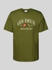 Les Deux T-Shirt mit Label-Stitching Modell 'Ivy' Khaki