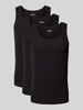 BOSS Tanktop mit Label-Stitching Modell 'ONE' im 3er-Pack Black