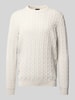 Christian Berg Men Gebreide pullover met ribboorden Offwhite