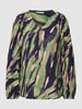 Fransa Blouse met all-over motief, model 'Kaiya' Rietgroen