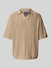 Jack & Jones Relaxed Fit Poloshirt mit Lochmuster Modell 'PAROS' Offwhite Melange