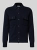 GRAN SASSO Gebreid jack met kentkraag Marineblauw