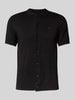 Lindbergh Slim Fit Freizeithemd mit Logo-Stitching Modell 'Ecovero' Black