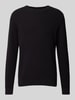 SELECTED HOMME Gebreide pullover met ribboorden, model 'ROSS' Zwart