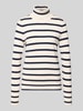 Christian Berg Woman Gebreide pullover met geribde col Ecru gemêleerd