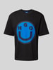 Hugo Blue T-Shirt mit Label-Print Modell 'Nimper' Black
