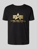 Alpha Industries T-Shirt mit Label-Print und Rundhalsausschnitt Black