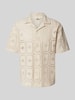 Redefined Rebel Boxy Fit Freizeithemd mit Lochmuster Modell 'ZANDER' Offwhite