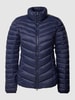 Christian Berg Woman Gewatteerd jack met opstaande kraag Donkerblauw