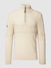 Superdry Strickpullover mit Zopfmuster Offwhite