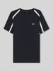 BOSS Green t-shirt sportowy o kroju slim fit z napisem z logo Granatowy