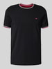 Christian Berg Men T-shirt met ribboorden Zwart