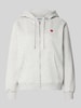 PIECES relaxed fit sweatjack van katoenmix model 'CHILLI' Lichtgrijs