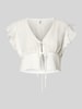 Only Relaxed Fit Top aus Viskose-Mix Modell 'ZEVEN' Weiss