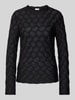 Jake*s Collection Longsleeve mit Strukturmuster Black