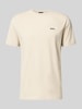BOSS Green Regular fit T-shirt van katoenmix Beige