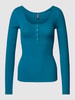Pieces Shirt met lange mouwen in riblook, model 'KITTE' Petrol