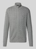 Tommy Hilfiger Regular fit gebreid jack van puur katoen Lichtgrijs