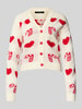Vero Moda Strickjacke mit Weihnachts-Motiv Modell 'CANDYHEARTS' Offwhite