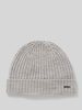 JOOP! Collection Beanie van wol met labeldetail, model 'FRANCIS' Middengrijs