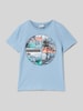 s.Oliver RED LABEL T-shirt o kroju regular fit z czystej bawełny Szaroniebieski