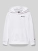 CHAMPION Hoodie mit Label-Stitching Weiss